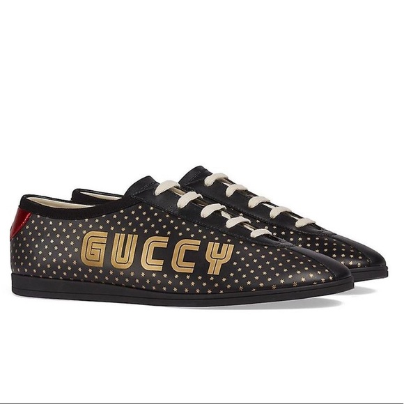 Gucci Black and Gold Men's Sneakers
Matching numbers on shoe and box - Picture 2 of 11